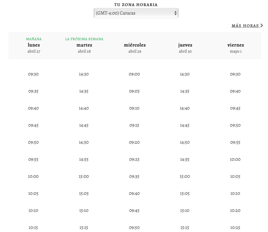 Reservar citas online por Acuity Scheduling