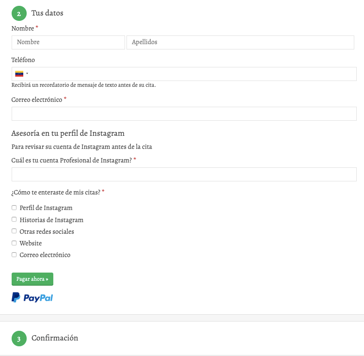 Reservar citas online por Acuity Scheduling