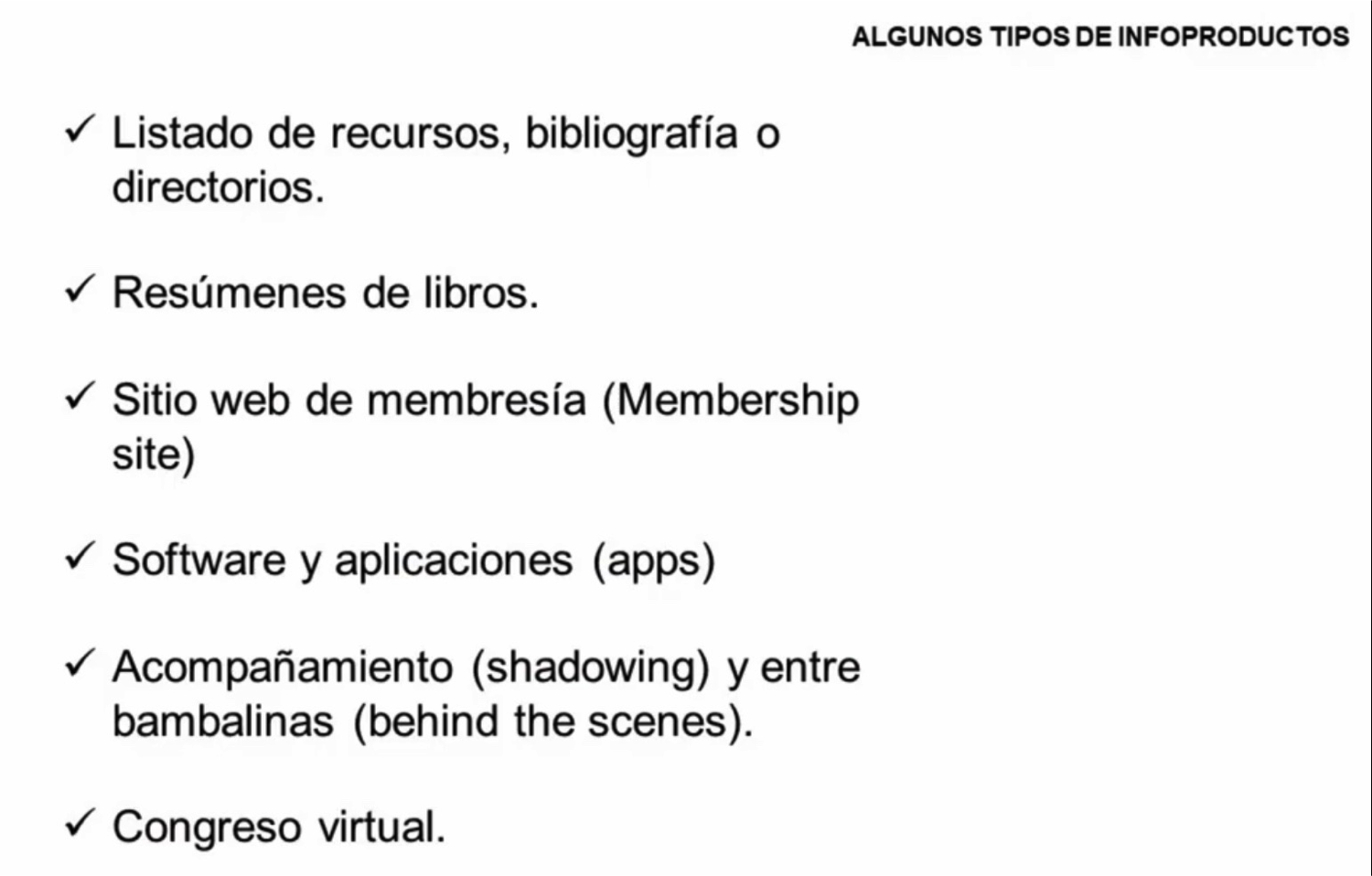 Algunos Infoproductos